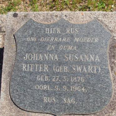 RITTER Johanna Susanna nee SWART 1876-1964