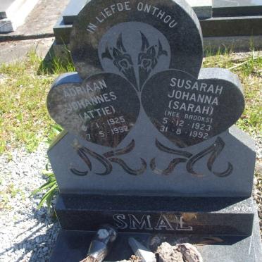 SMAL Adriaan Johannes 1925-1992 :: BROOKS Susarah Johanna 1923-1992