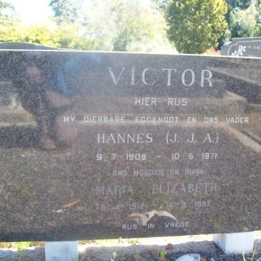 VICTOR J.J.A. 1908-1971 &amp; Maria Elizabeth 1912-1997