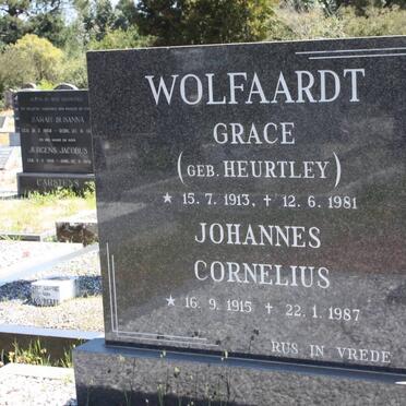 WOLFAARDT Johannes Cornelius 1915-1987 &amp; Grace HEURTLEY 1913-1981