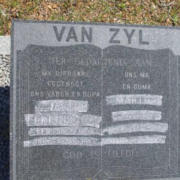 ZYL Jacob Frederick, van 1908-1977 &amp; Martha Maria 1910-1993