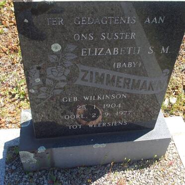 ZIMMERMAN Elizabeth S.M. nee WILKINSON 1904-1977