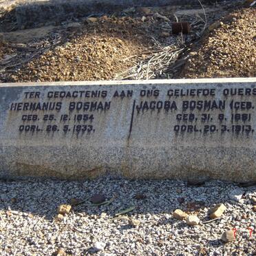 BOSMAN Hermanus 1854-1933 &amp; Jacoba LOUW 1851-1913