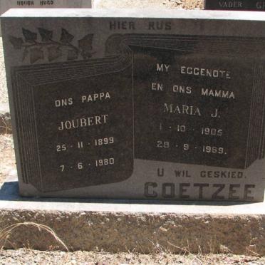 COETZEE Joubert 1899-1980 &amp; Maria J. 1905-1969