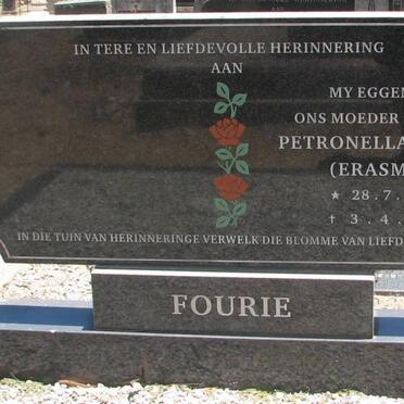 FOURIE Petronella Jacoba nee ERASMUS 1940-1997