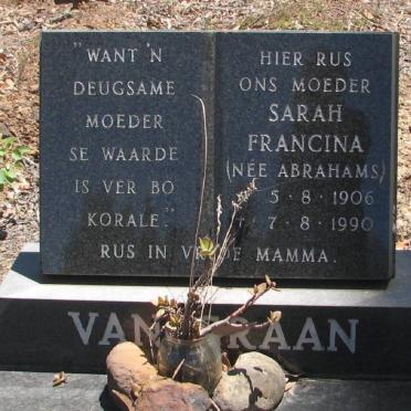 GRAAN Sarah Francina, van nee ABRAHAMS 1906-1990