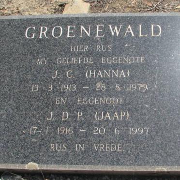 GROENEWALD J.D.P. 1916-1997 &amp; J.C. 1913-1979