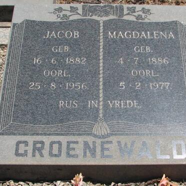 GROENEWALD Jacob 1882-1956 &amp; Magdalena 1886-1977