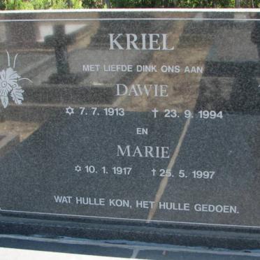 KRIEL Dawie 1913-1994 &amp; Marie 1917-1997