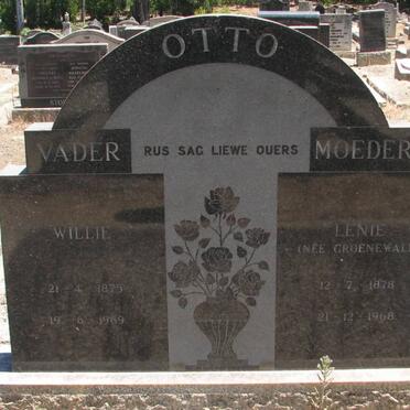 OTTO Willie 1875-1969 &amp; Lenie GROENEWALD 1878-1968