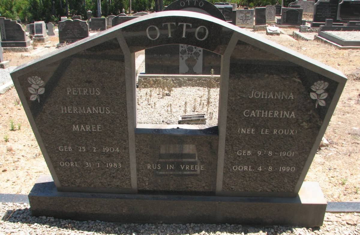 OTTO Petrus Hermanus Maree 1904-1983 &amp; Johanna Catherina LE ROUX 1901-1990