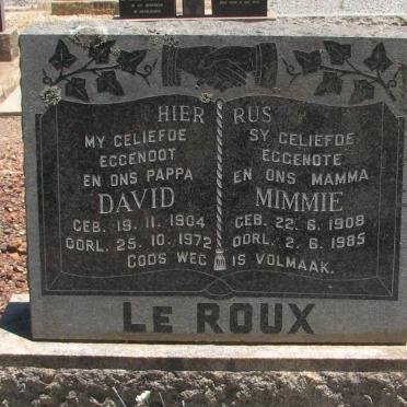 ROUX David, le 1904-1972 &amp; Mimmie 1908-1985