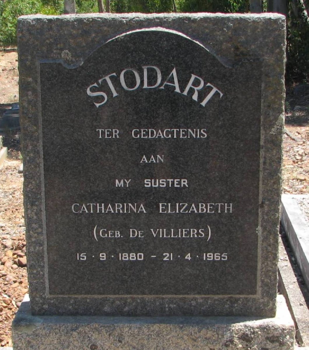 STODART Catharina Elizabeth nee DE VILLIERS 1880-1965