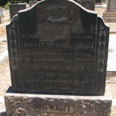 SWART Adriaan Hendrik 1869-1952 &amp; Elsie Maria Dedrika UYS 1870-1955