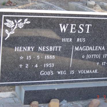 WEST Henry Nesbitt 1888-1953 &amp; Magdalena Elizabeth OTTO 1906-1990