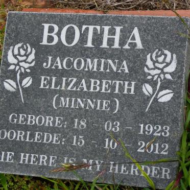 BOTHA Jacomina Elizabeth 1923-2012