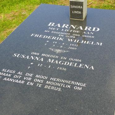 BARNARD Frederik Wilhelm 1932-2009 &amp; Susanna Magdelena 1936-