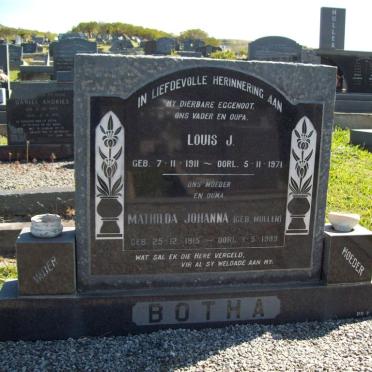 BOTHA Louis J. 1911-1971 &amp; Mathilda Johanna MULLER 1915-1989