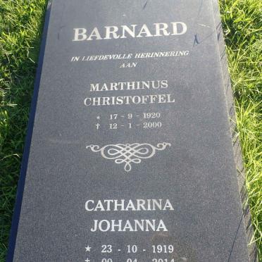 BARNARD Marthinus Christoffel 1920-2000 &amp; Catharina Johanna 1919-2014
