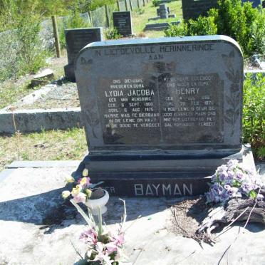 BAYMAN Heny 1898-1970 &amp; Lydia Jacoba VAN RENSBURG 1900-1976