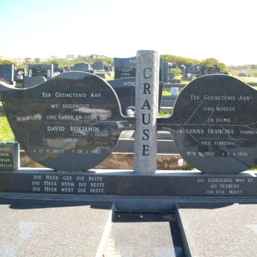 CRAUSE David Benjamin 1900-1982 &amp; Susanna Francina FERREIRA 1913-1995