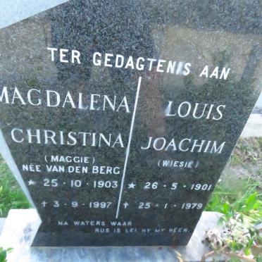 CLAASSEN Louis Joachim 1901-1979 & Magdalena Christina VAN DEN BERG 1903-1997