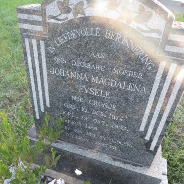 EYSELE Johanna Magdalena nee CRONJE 1874-1953