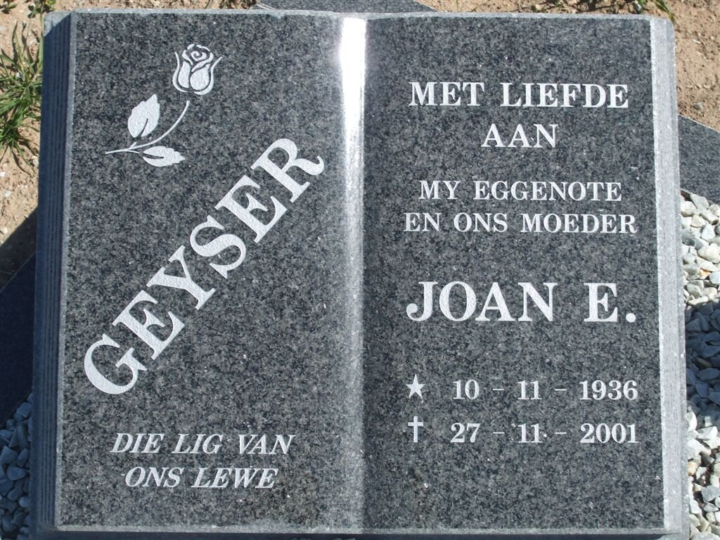 GEYSER Joan E. 1936-2001