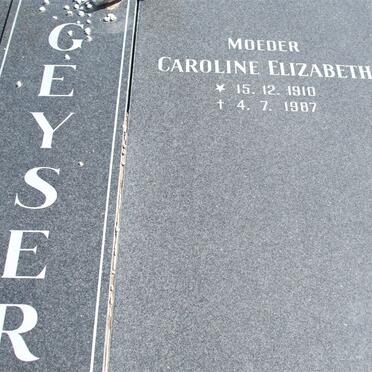 GEYSER Caroline Elizabeth 1910-1987