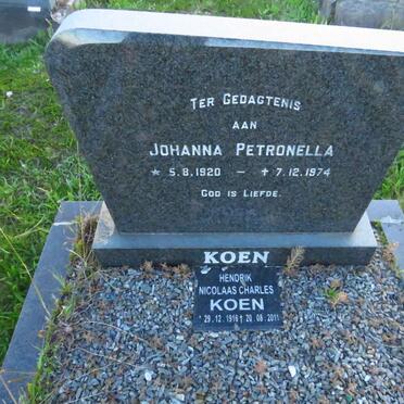 KOEN Hendrik Nicolaas Charles 1916-2011 &amp; Johanna Petronella 1920-1974