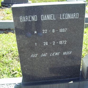 LEONARD Barend Daniel 1887-1972