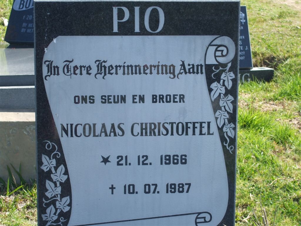 PIO Nicolaas Christoffel 1966-1987