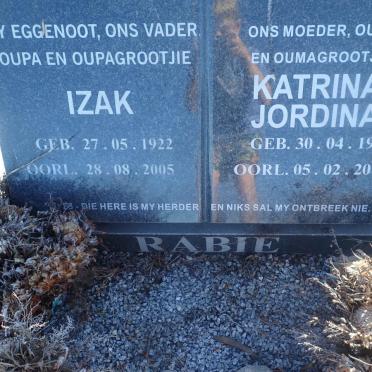 RABIE Izak 1922-2005 & Katrina Jordina 1926-2015