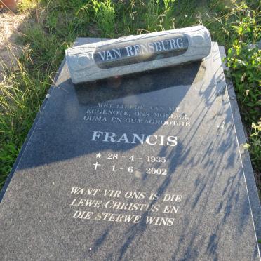 RENSBURG Francis, van 1935-2002
