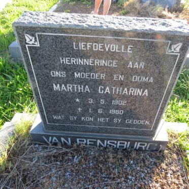 RENSBURG Martha Catharina, van 1902-1980