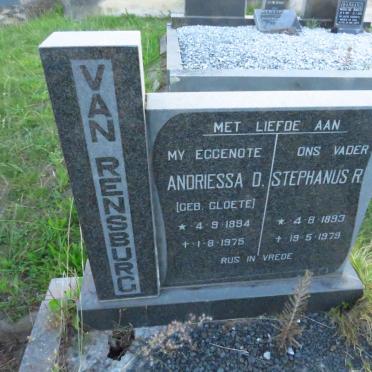 RENSBURG Stephanus R., van 1893-1979 & Andriessa D. CLOETE 1894-1975