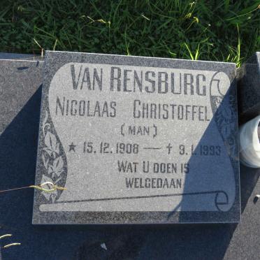 RENSBURG Nicolaas Christoffel, van 1908-1993