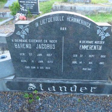 STANDER Barend Jacobus 1897-1970 & Emmerentia 1906-1983