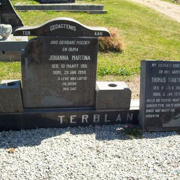 TERBLANCHE Thomas Ignatius 1911-1971 &amp; Johanna Martina 1916-1998