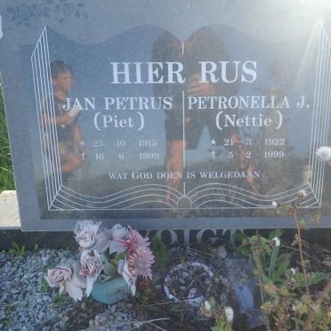 VOIGT Jan Petrus 1915-1999 &amp; Petronella J. 1922-1999