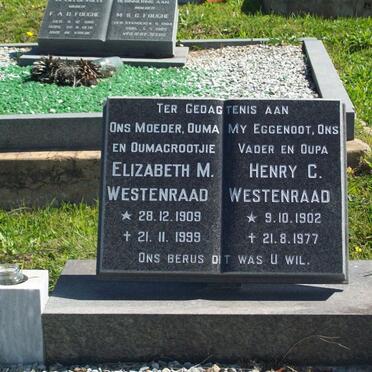 WESTENRAAD Henry C. 1902-1977 &amp; Elizabeth M. 1909-1999