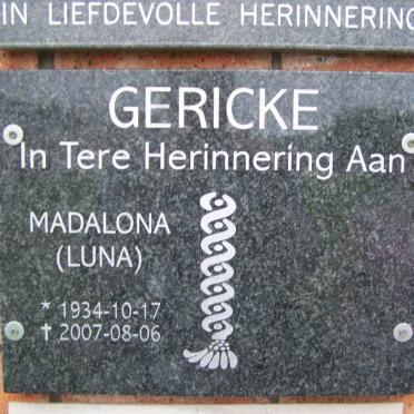 GERICKE Madalona 1934-2007