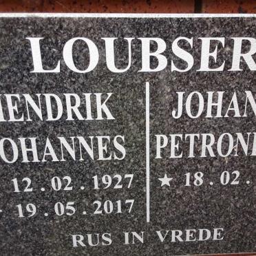 LOUBSER Hendrik Johannes 1927-2017 &amp; Johanna Petronella 1931-