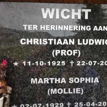 WICHT Christiaan Ludwig 1925-2013 &amp; Martha Sophia 1929-2018