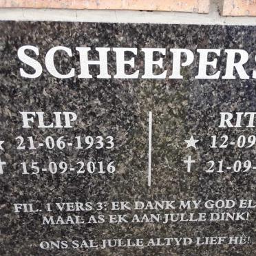 SCHEEPERS Flip 1933-2016 &amp; Rita 1936-2016