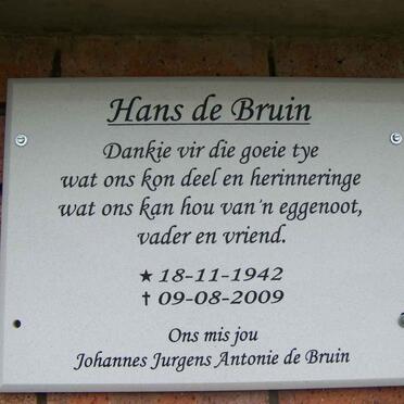 BRUIN Johannes Jurgens Antonie, de 1942-2009
