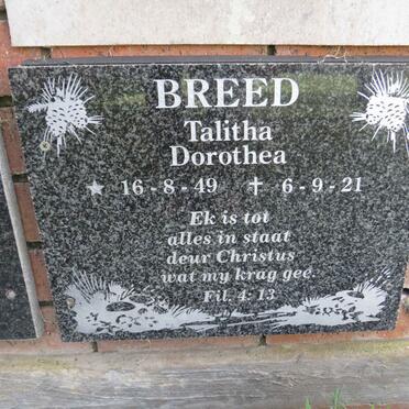 BREED Talitha Dorothea 1949-2021