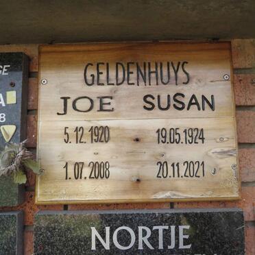 GELDENHUYS Joe 1920-2008 & Susan 1924-2021