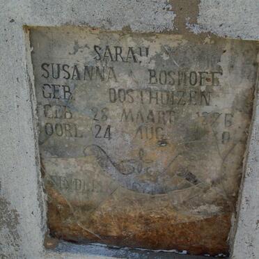 BOSHOFF Sarah Susanna nee OOSTHUIZEN 1896-1??8