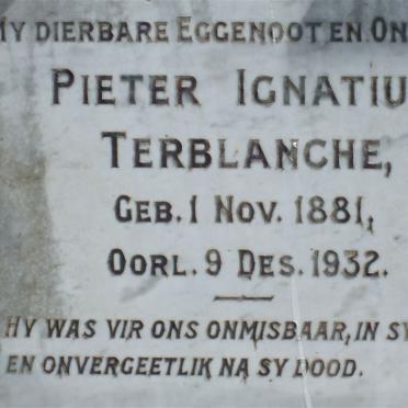 TERBLANCHE Pieter Ignatius 1881-1932